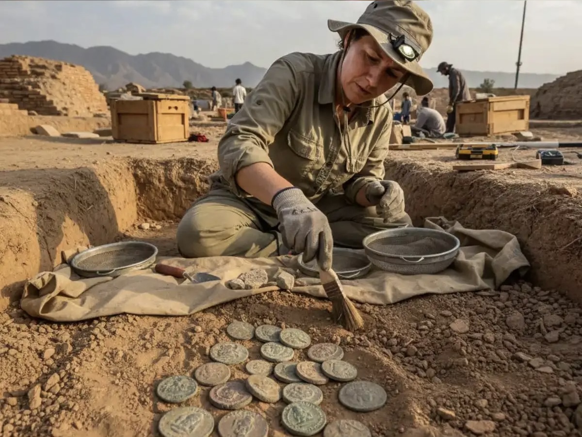Kushana-Era Coins, Lapis Lazuli Unearthed at UNESCO Site Near Takshashila, Pakistan