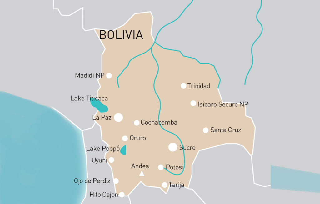 Bolivia in West-Central South America